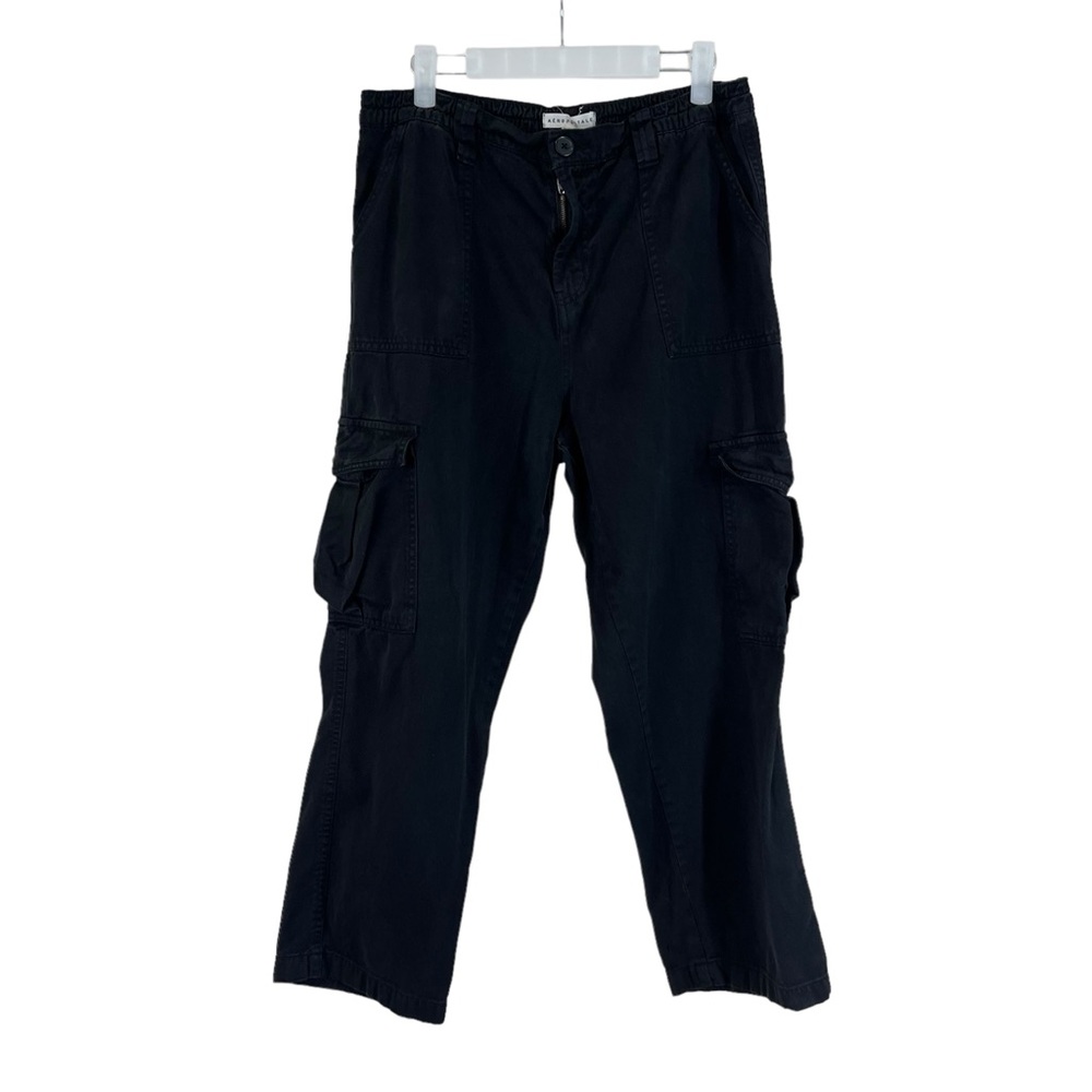 Aeropastlè Black Straight Leg Cargo Pants